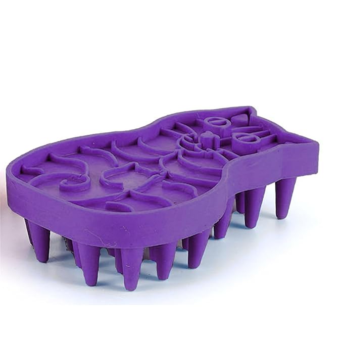 Pet Bath & Massage Brush,Pet Grooming Brush,Soft Rubber Scrubber for Brushing,Massaging,Bathing,Shampooing and Reducing Hairballs (Purple, Style 1)