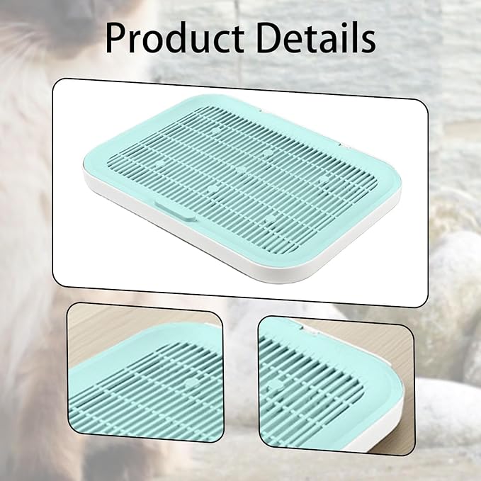 HouseVibe Cat Litter Mat with Double Layer Design, Litter Trapping Floor Mat for Cats, 15.75x11.81 Inch Reusable Waterproof Scatter Control Pad for Pet Supplies- Green