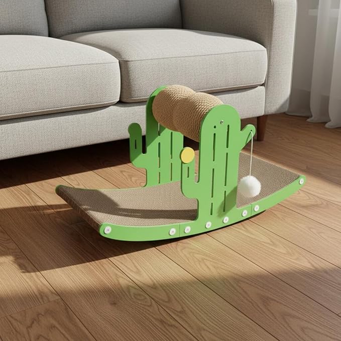 Generic Rocking Cat Scratcher Bed Ergonomic Shape Cat Scratcher Furniture Protector Pet Supplies for Kittens