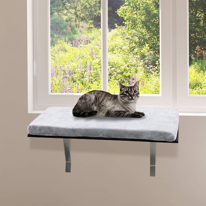 Jerry & Maggie - Cat Pad with Window Perch Self Heating Cat Mat Cozy Comfortable Machine Washable Pet Heating Pad