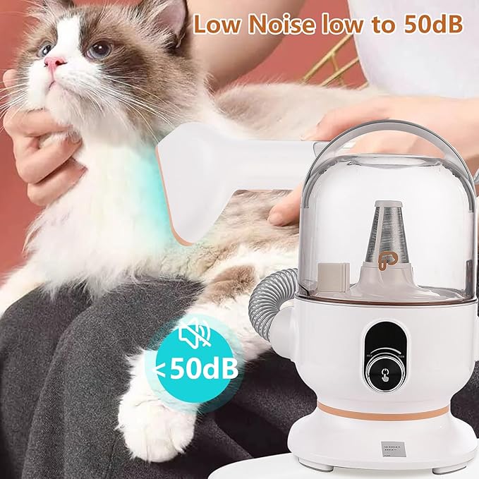 Pet Grooming Kit & Vacuum Suction 99% Pet Hair, 5 In-1 Pet Grooming Kit With 2L Large Capacity Dust Cup, Low Noise Dog Hair Remover for Shedding Grooming Dogs Cats and Other Animals,