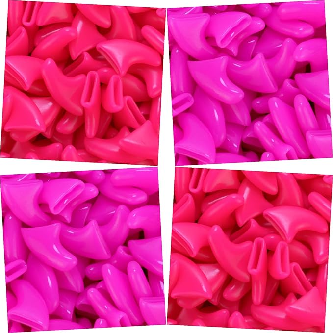 zetpo 80 pcs Cat Claw Covers | Cat Nail Caps | with Adhesives and Applicators (M, Bright Pink, Rose)