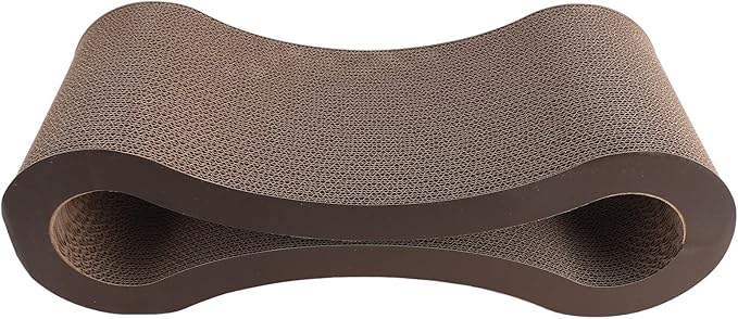 Cat Scratcher Lounge, Corrugated Cardboard Scratch Pad, Extra Thick Ergonomic Design 22.05x8.27x7.09in - Protects Furniture, Reversible Durable Construction, Comfortable Bed for (Coffee)