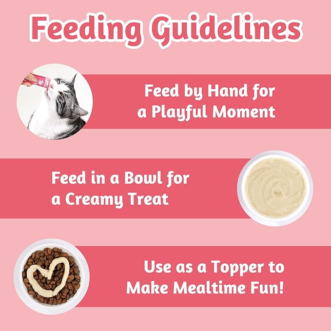 Just Try Taurine Lickable Cat Treats, Creamy Squeezable Purée with Goat Mlik, Taurine & Vitamin E, Support Heart & Vision, Grain Free, 0.5 Ounces Each 20 Tubes