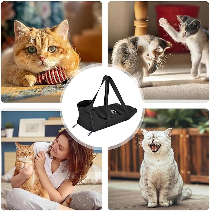 Cat Grooming Bag - Adjustable Pet Wrap | Portable Cat Grooming Supplies for Nail Trimming, Bathing, Teeth Cleaning, Clipping, and Care, Suitable for Small, Medium, and Large Cats At Home Or Groomings