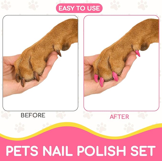OLINGYOU Dog Nail Polish， Dog Nail Polish Pens Quick Dry-8 Colors, Pet Nail Polish Set for Dogs， DIY Dogs Puppy Nails, Dog Safe Nail Polish Non Toxic, Odorless, Easy to Apply