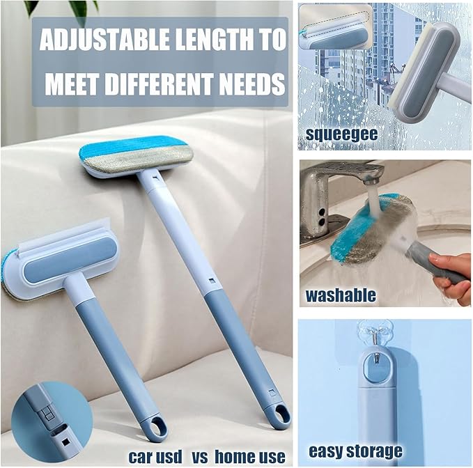 Multifunctional Pet Hair Remover for Laundry Durable Reusable Washable Lint Brush for Furniture Hair Complete 4 in 1 14.9Inch Cat Hair Remover Effective on Carpets Car Seats Bedding