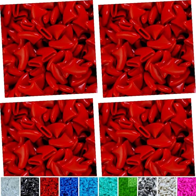 zetpo 80 pcs Cat Nail Caps | Cat Claw Covers | with Adhesives and Applicators (Red, XS)