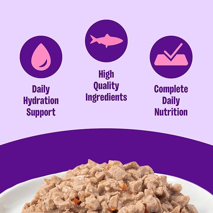 Wellness Complete Health Minced Adult Canned Wet Cat Food, Natural, Protein Rich, Grain Free, Tuna Dinner Recipe, 3 oz, Pack of 24 Cans