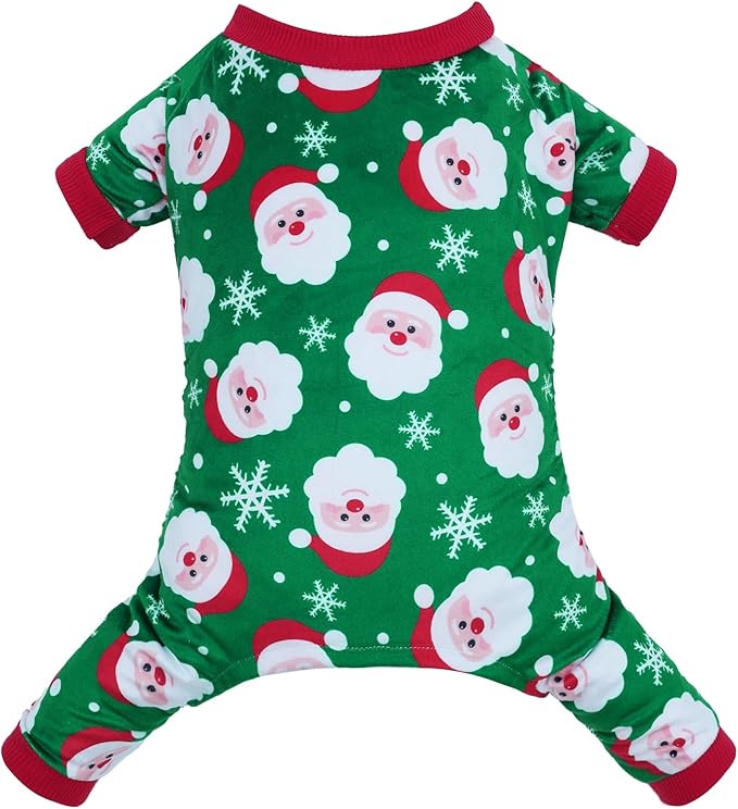 CuteBone Fleece Dog Christmas Pajamas Clothes Puppy Jammies Pet Apparel Cat Onesie for Chihuahua Yorkie Frenchies P315L