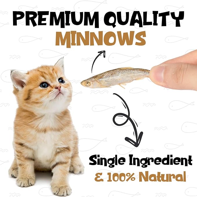 Minnows - Freeze Dried Minnows for Dogs & Cats, 100% Natural Single Ingredient Dog & Cat Treats, 2 oz
