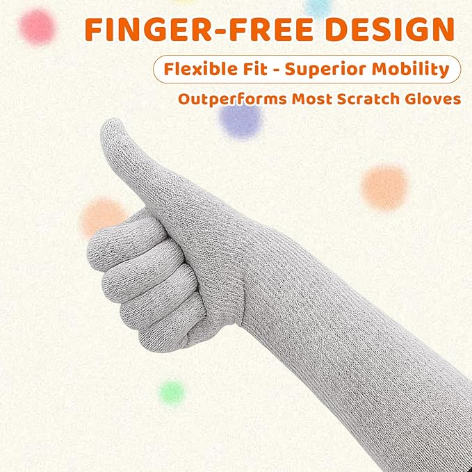Cat Gloves Bite Proof, Grooming Gloves for Cats with Aramid Fiber Protection, 16 Inch Arm Coverage for Handling and Veterinary Use, Flexible Finger Design for Precise Control
