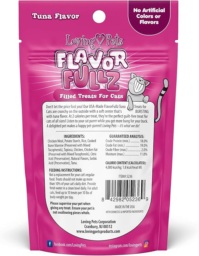 Loving Pets Flavorfullz Filled Treats for Cats, Tuna 3 oz.