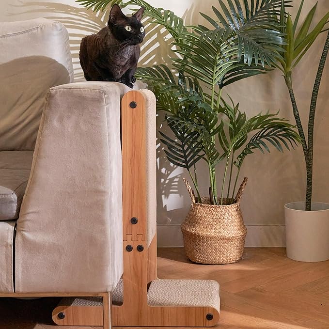 Nekosan Cat Scratcher, T-Shaped Cat Scratcher for Indoor Cats, Double-Sided Cat Furniture Protector, 23.6x16.9x9.6 inch Large, Cardboard Cat Scratcher with Ball Cat Toy