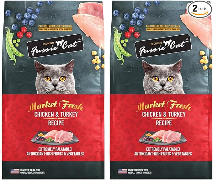 Fussie Cat Market Fresh Chicken & Turkey Recipe, Dry Cat Food, 3.5lb Bag (Pack of 2)