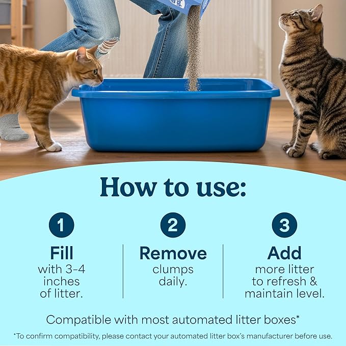 Fresh Step Advanced Simply Unscented Multi Cat Clumping Cat Litter, Low Dust, Odor Control with Activated Charcoal Tech, Compatible in Automatic Litter Boxes, 37 lbs. (2 x 18.5 lb.)