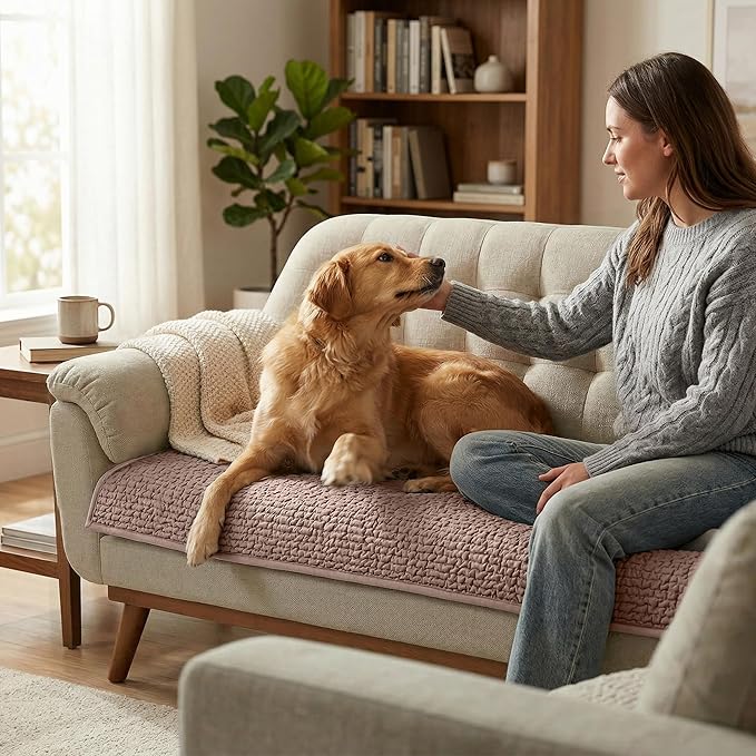 PAULATO BY GA.I.CO. Waterproof Blanket – 24x67” Changing Absorbent Pad for Incontinence – Machine Washable Stain-Resistant Protector for Couch Sofa or Bed – Reusable Waterproof Cover - Marsala