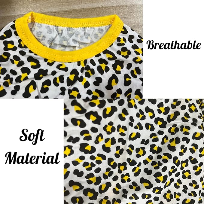 Pet Clothes, Leopard Print T-Shirt Puppy Cat Cotton Vest Clothing Apparel Spring Summer Breathable Sleeveless Harness Costumes for Small Dogs(Yellow,M)