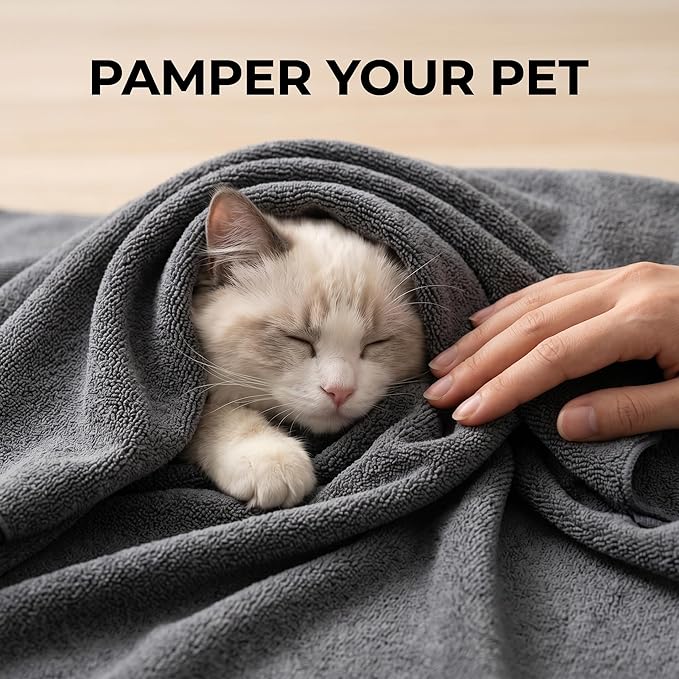 Professional Pet Grooming Kit Dog Nail Clippers and Cat Trimmer with Absorbent Dog Towels and Stainless Steel Nail File Safe Home Grooming Set for Puppies Kittens Large Small Animals