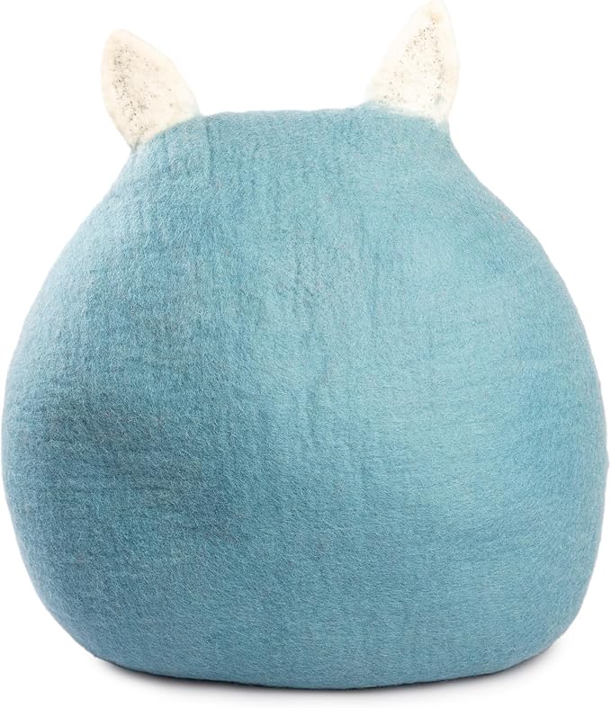 Luxurious Merino Wool Cat Cave - Foldable Hideaway Pod for Indoor Cats - Premium Felt Kitten Pet Enclosure - Covered Cat House for Ultimate Cozy Comfort by Woolygon (Racoon)