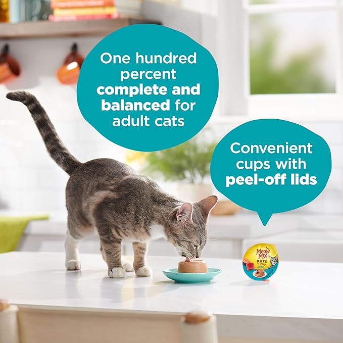 Meow Mix Paté in Gravy Wet Cat Food with Real Tuna & Salmon, 2.75 Ounce (Pack of 12)
