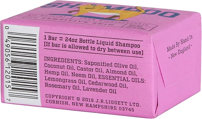 J.R.LIGGETT'S Natural Cat Shampoo Bar for Sensitive Skin - 100% Detergent Free, Non-GMO, Tear-Free Formula Gently Calms Dry, Itchy Skin - Safe for Kittens and for Regular Use - 3.5 oz Bar