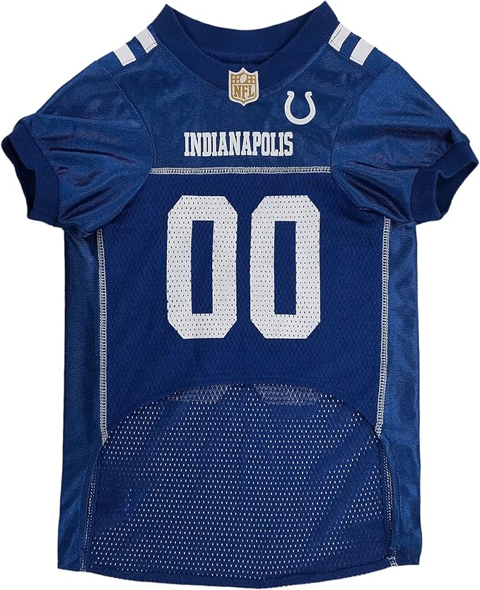 Pets First NFL Indianapolis Colts Dog Jersey, Size Medium, Football Shirt Costume for Pet, Dog Sports T-Shirt, NFL Team Clothing for Cats, Licensed Pet Apparel Available in 7 Sizes and 32 Teams