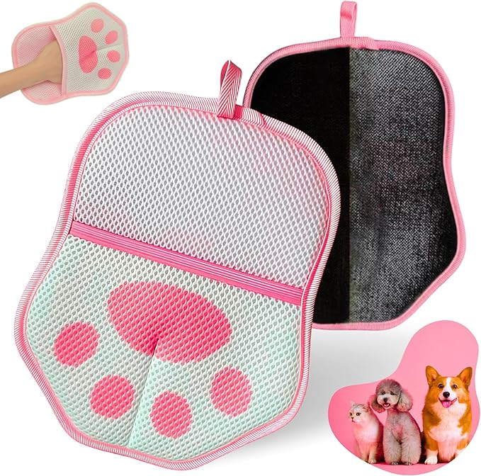 Pet Hair Removal Gloves - Reusable & Washable Magic Brush - Electrostatic Mitt for Dogs & Cats, Upgraded Grooming Glove - Dog Hair Remover Tool for Laundry, Couch, Carpet, Car seat & Clothing