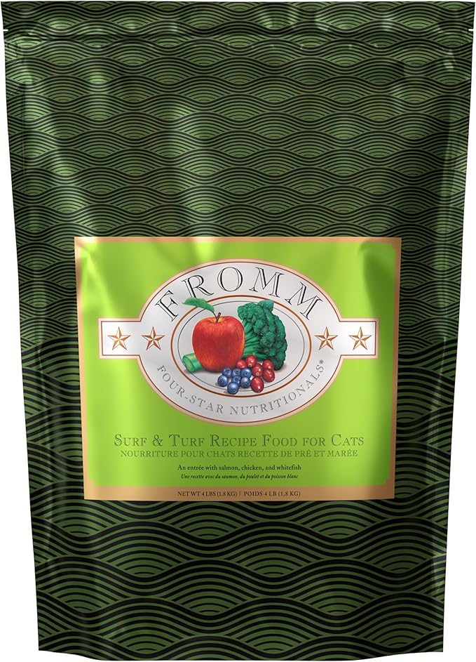 Fromm Four-Star Nutritionals Surf & Turf Cat Food - Premium Dry Cat Food - Salmon Recipe - 4 lb