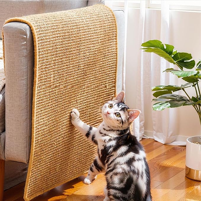 Cat Scratching Pad | Sticky Furniture Protector Scratching Mat,Sisal Cat Scratcher Pad - for Apartment, Farmhouse, Living Room, Bedroom, Balcony, Sofa, Bed, Floor