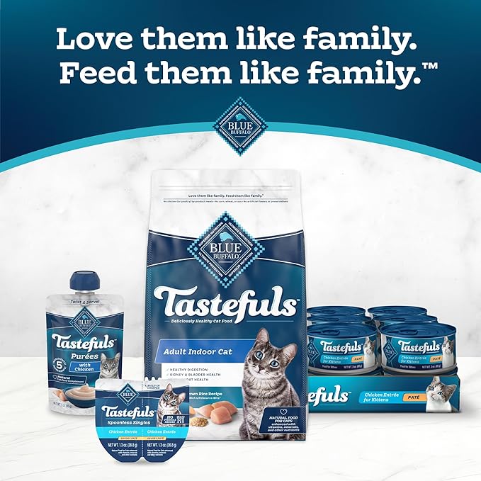 Blue Buffalo Tastefuls Savory Singles Natural Wet Cat Food Variety Pack, Salmon & Tuna Cuts in Gravy, 2.6-oz. Twin-Pack Trays (24 Count, 12 of Each)