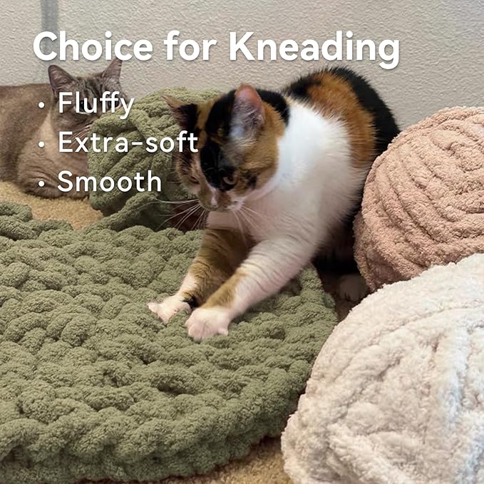 Cat Knitted Bed Mat Square Cushion, Soft Breathable Self-Warming Pad Indoor Washable Kitty Kneading Comfort Cats Dogs (White,23.6" x17.7")