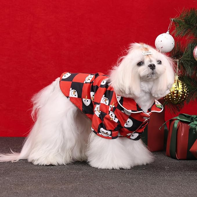 CuteBone Two-Leg Velvet Pet Christmas Pajamas Girl Dog Clothes - Soft, Cozy, and Stretchy Boy Pjs for Small, Medium Dogs and Cats Winter Sleepwear Apparel LTP14XL