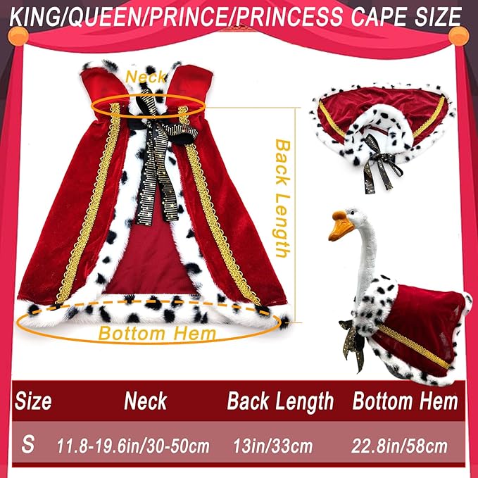 Cat King Cape Birthday Party Supplies, Lux Fur Red Dog Cloak for Halloween Christmas Costumes, Queen Prince Princess Cosplay Cats Kittens Apparel Birthday Decorations Outfits