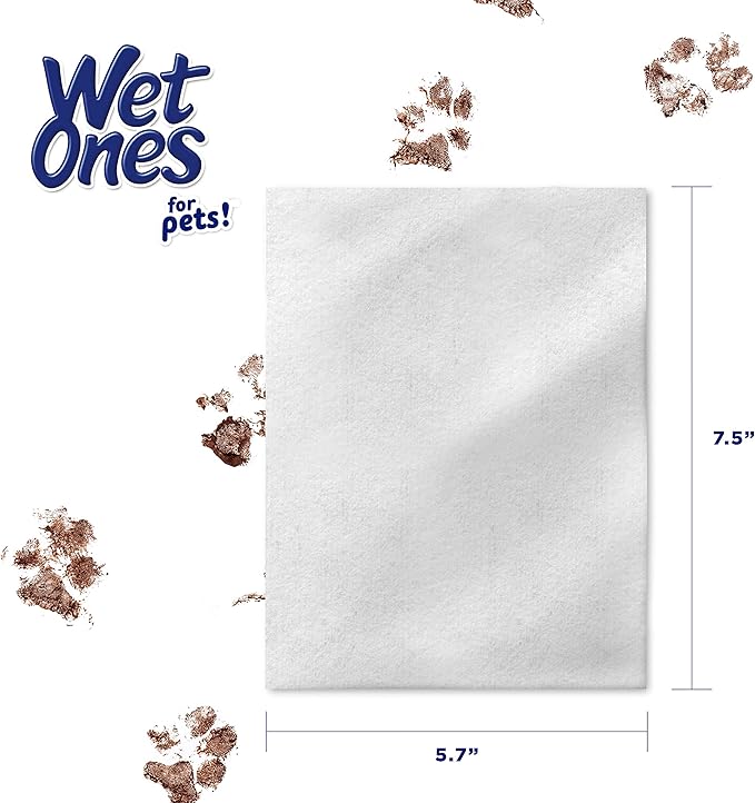 Wet Ones for Pets Freshening Multipurpose Cat Wipes with Aloe Vera, Fresh Scent - Easy to Use Cat Freshening and Grooming Wipes with Wet Lock Seal, 100 Count