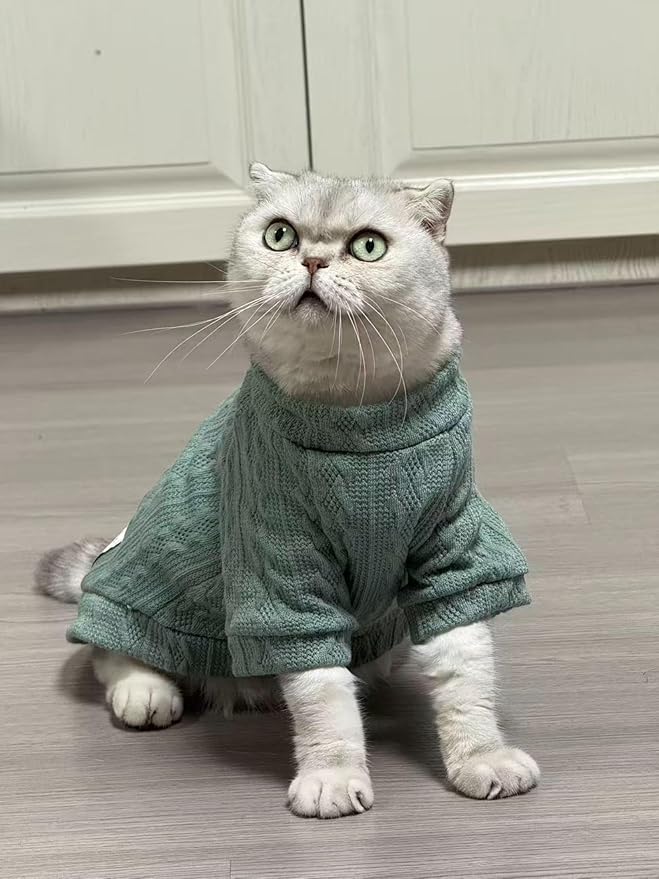 Kitten Clothes, Dog Cat Sweaters Pet Puppy Knitwear Costume Fall Winter Coat for Small Medium Cats Dog Girl Boy Fit 2.2-23lb