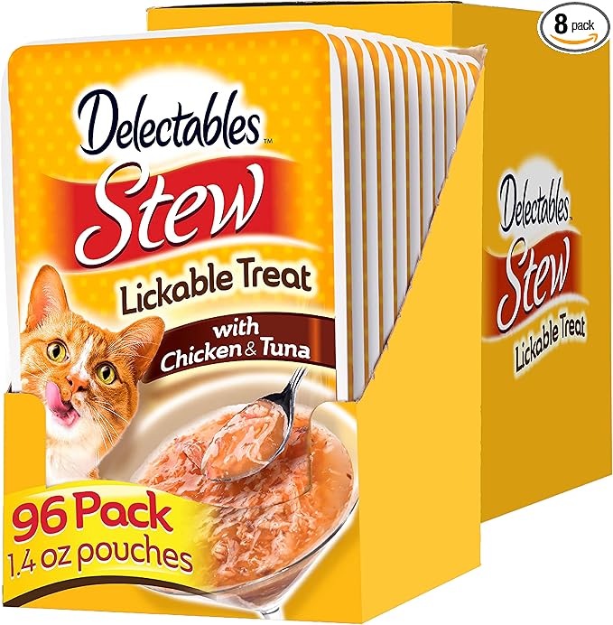 Delectables Stew Chicken & Tuna Lickable Cat Treat, 1.4 Ounce - 12 Count (Pack of 8)