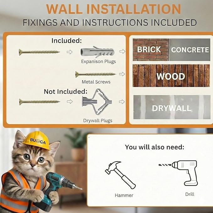 Cat Wall Shelves – 3 Steps Climbing Furniture & Perch for Indoor Cats up to 30lbs, Wooden Floating Shelf with Non-Slip Pad Bed, Modern Corner & Wall Mounted for Playing and Lounging - Black