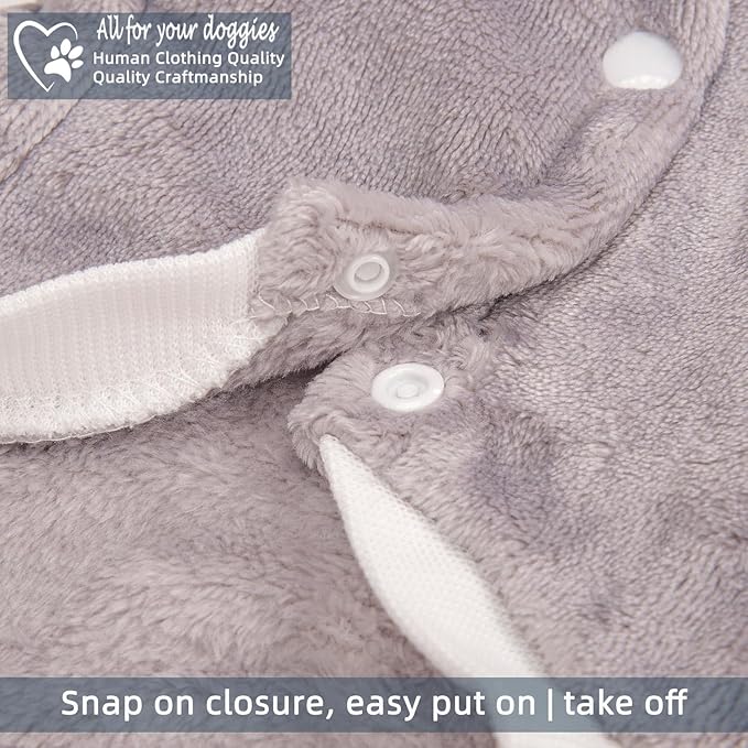 FabriCastle Dog Hoodie Sweater for Small Dogs Boy and Girl, Small Dog Clothes XS XXS Puppy Sweatshirt, Pet Outfit, Cat Clothing Super Soft Warm Snap On Closure (Lightgrey-Cream, Large)