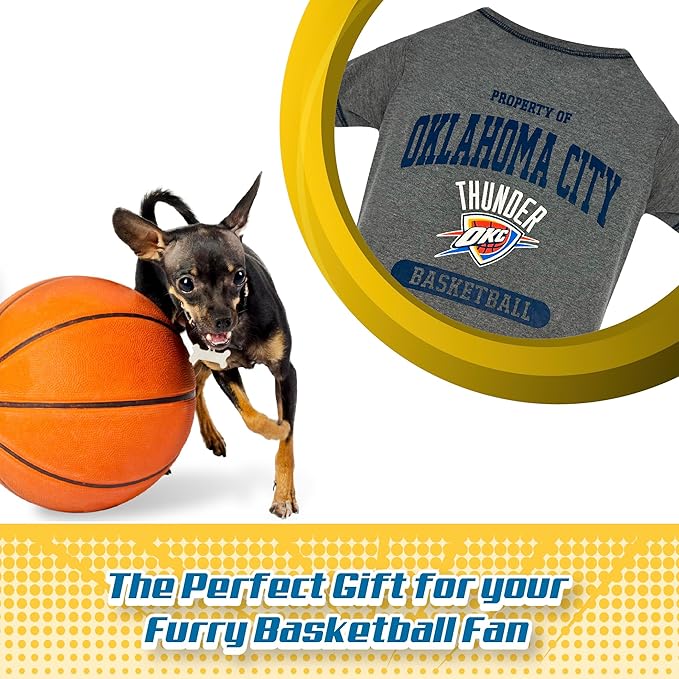 Pets First NBA Licensed Hoodies & T-shirt for Dogs & Cats, Oklahoma City Thunder, X-Small