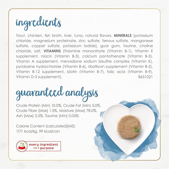 Fancy Feast Purina Grain Free Wet Cat Food Pate Gourmet Naturals Trout and Tuna Recipe - 3 oz. Cans,(Pack of 24)