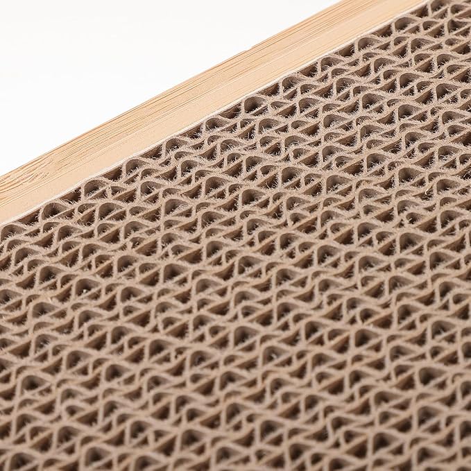Toyvian Large Cat Scratching Board and Bed Corrugated Paper Cat Scratcher with Frame Vertical Scratch Pad for Furniture Protection and Claw Grinding