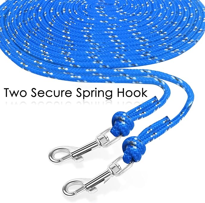 Rypet Reflective Cat Long Leash - 50 FT Escape Proof Walking Leads Yard Long Leash Durable Safe Personalized Extender Lead Traning Play Outdoor for Kitten, Puppy, Rabbit and Small Animals