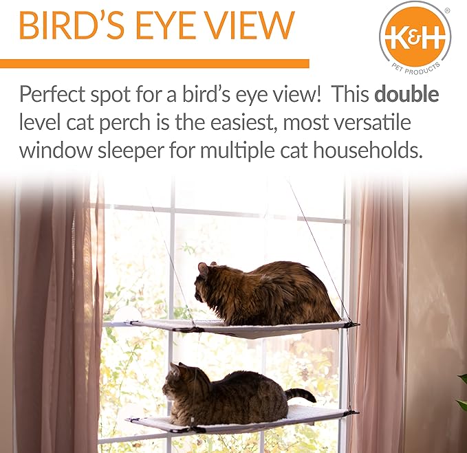 K&H Pet Products, Creative Solutions Cat Window Lounger Double, 1 Count