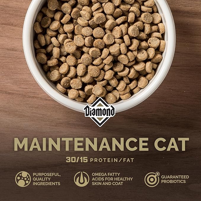 Diamond Maintenance Cat Dry Food 30/15 for Moderately Active Adult Cats 40lb Bag