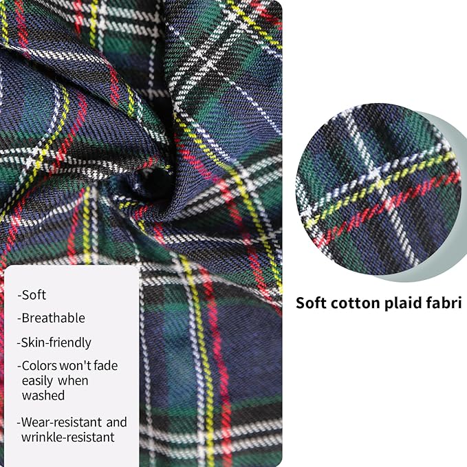 Pet Shirt Clothes for Dogs and Cats, Puppy Plaid Cotton Polo Shirts Adorable Casual Pet Apparel T Shirts (Dark Green, X-Small)