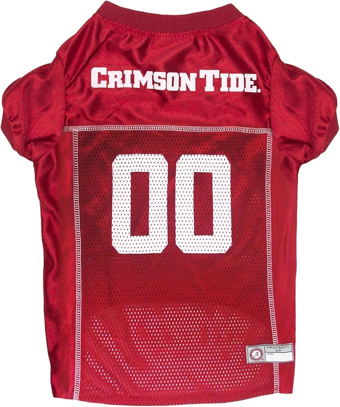 Pets First NCAA College Alabama Crimson Tide Mesh Jersey for DOGS & CATS, XX-Large. Licensed Dog Jersey with your Favorite Football/Basketball College Team