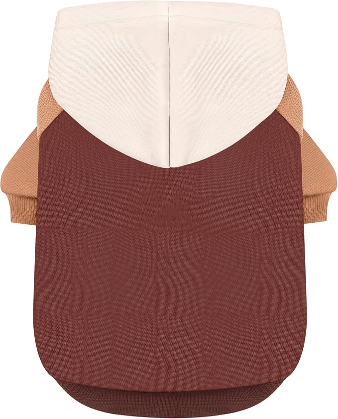 Fashionable Dog Hoodie – Soft & Warm Dog Sweater with Leash Hole,Pet Hooded Sweatshirt for Cats and Dogs with Broad Chests (e.g., French Bulldogs, Pitbulls) (Brown, Medium/Large)