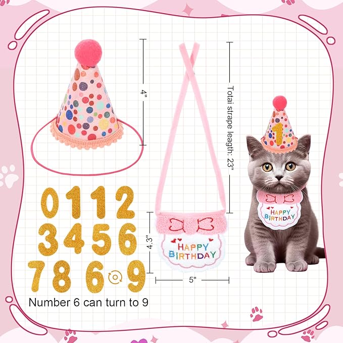 Zopeal Graduation Cat Toy Set Interactive Cat Toys Pack Including Feather Teaser Wand Plush Gift Outfit Mice Crinkle Balls and Pet Bell Balls, Puzzle for Indoor Cats Gift Basket for Kitten(Pink)