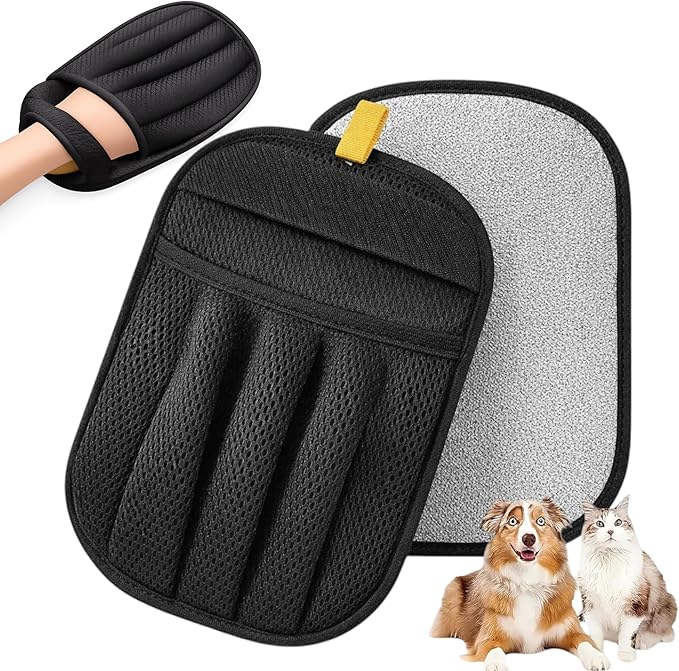 Upgraded Pet Hair Removal Gloves with Snug Elastic Wrist – Electrostatic Five-Finger Reusable Fur Remover for Cats & Dogs, Effortless Cleaning Tool for Couch, Carpet, Clothing & Car Seats